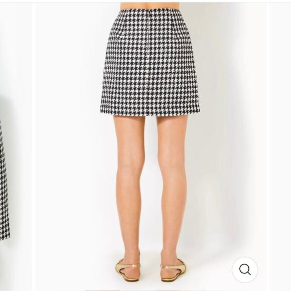 NWT Lilly Pulitzer Kels Mini Skirt Noir Houndstooth Sequin Boucle Size 8 $138 - Picture 3 of 10